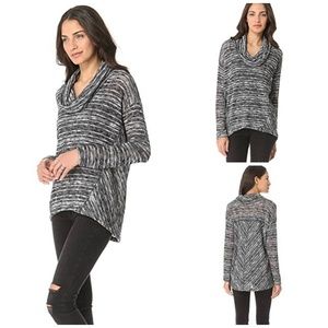 SPLENDID Black White Cowl Sweater 2X Plus Size